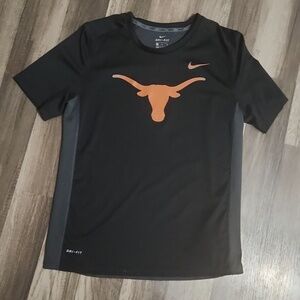 NIKE Texas Longhorns Black shirt with Orange Longhorn Logo Dri Fit Size XL